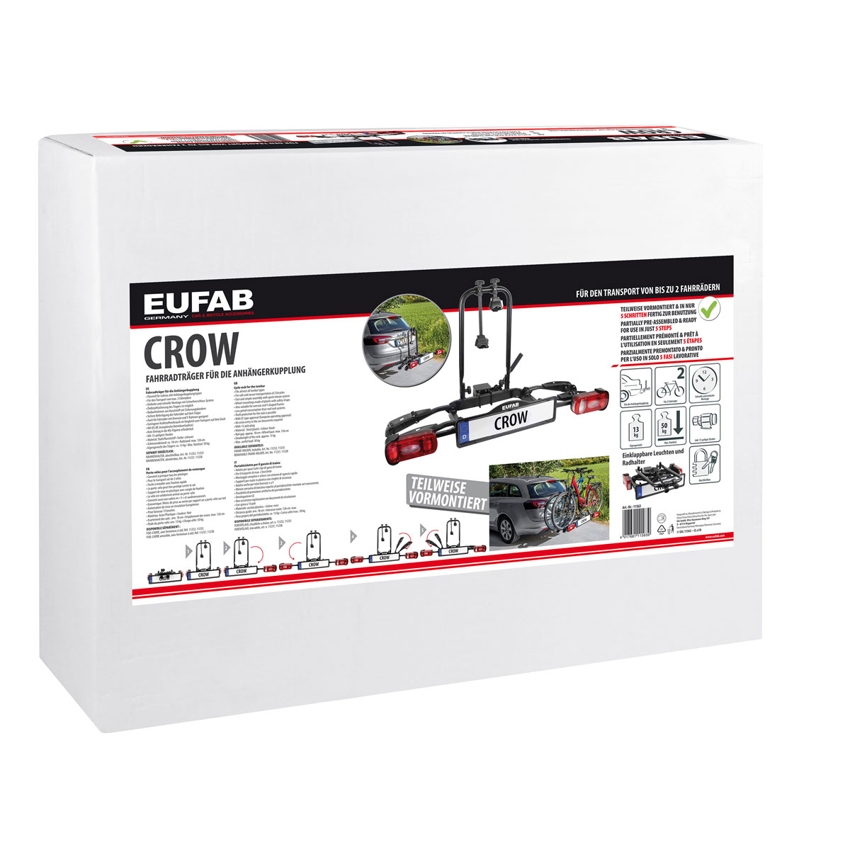 EUFAB Fahrrad-Kupplungsträger Crow für 2 Fahrräder Bild 9