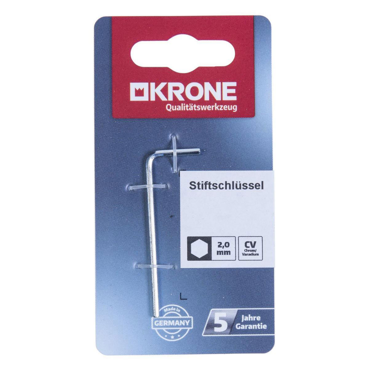 Krone Stiftschlüssel 6-kantig 2 mm Bild 2