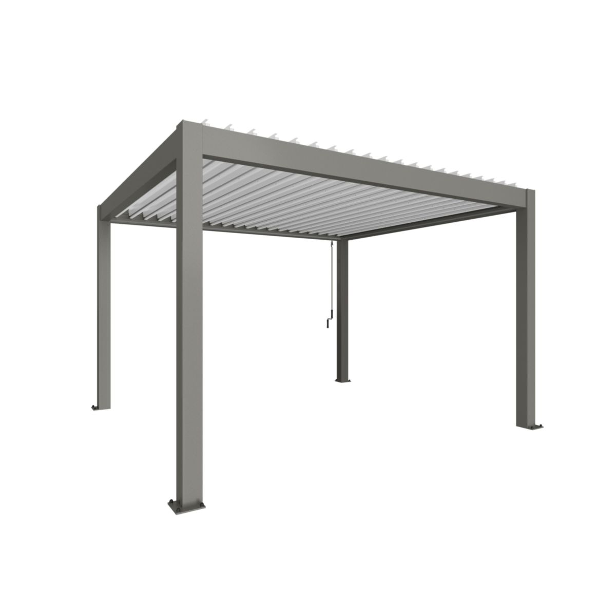 Biohort Pergola Gr. 4x3,5 quarzgrau-met/weiss 404,5x 367,5x 264 cm