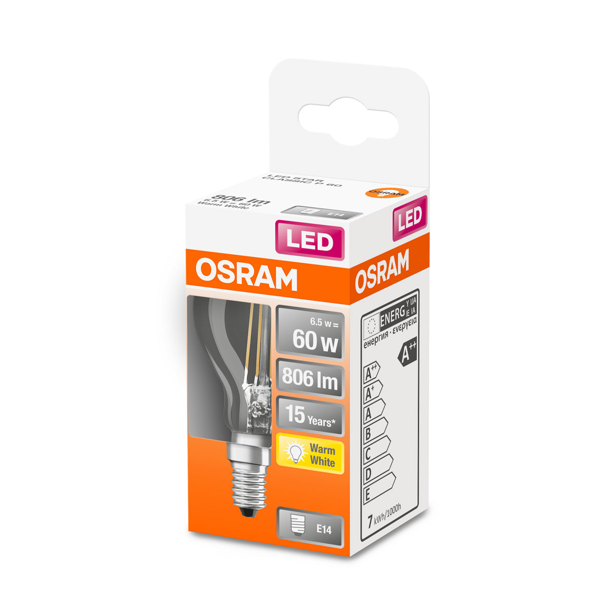 Osram LED-Leuchtmittel E14 60W klar Bild 2