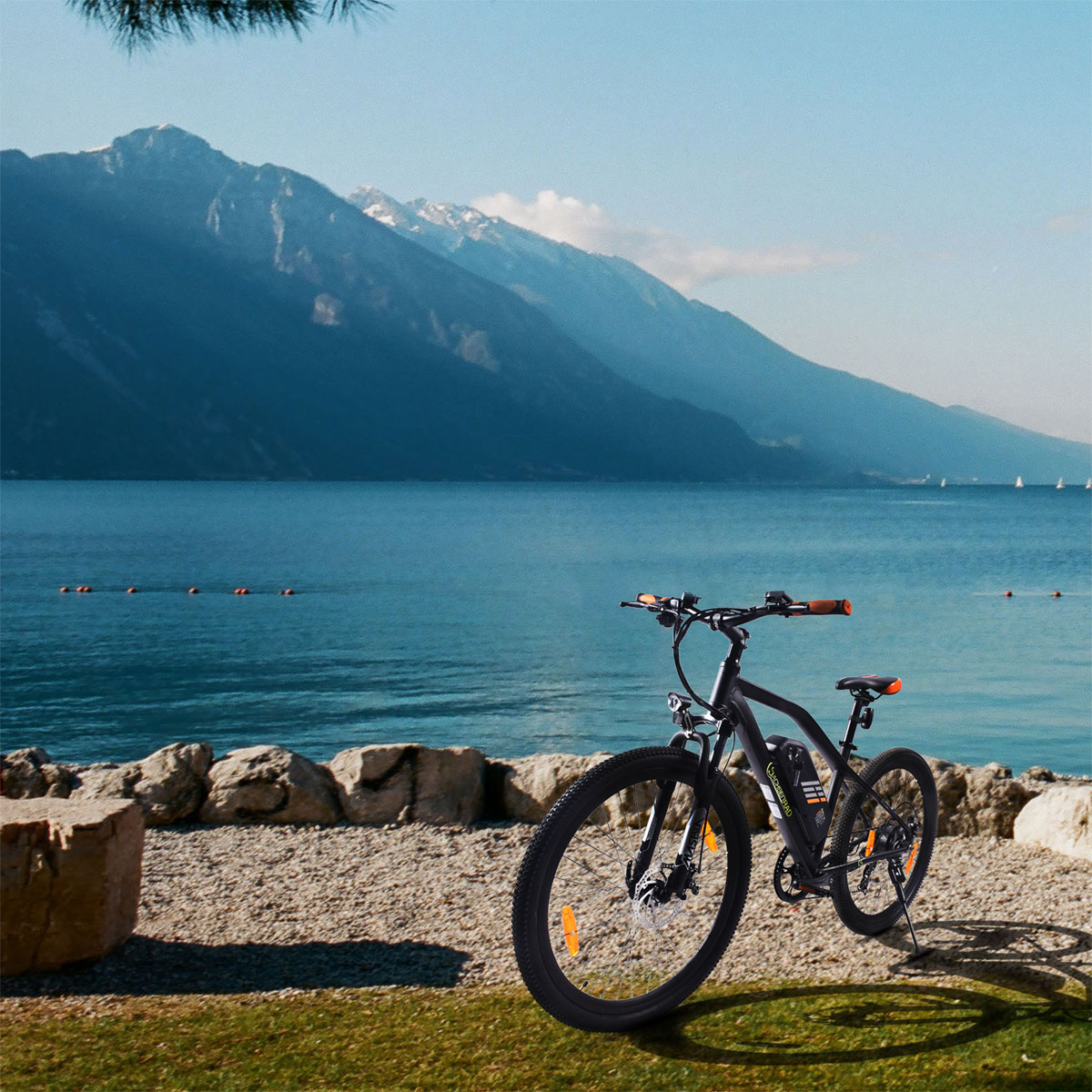 SachsenRad E-Bike 27,5 Zoll E-Mountainbike R6 ca.150 KM Reichweite Schwarz-Orange Bild 9