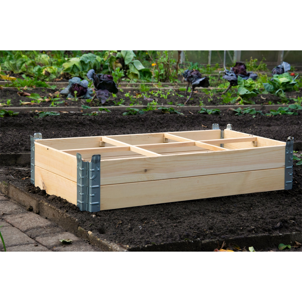 dobar Frühbeet mit Pflanzkasten beige 100 x 50 x 50,2 cm Bild 3