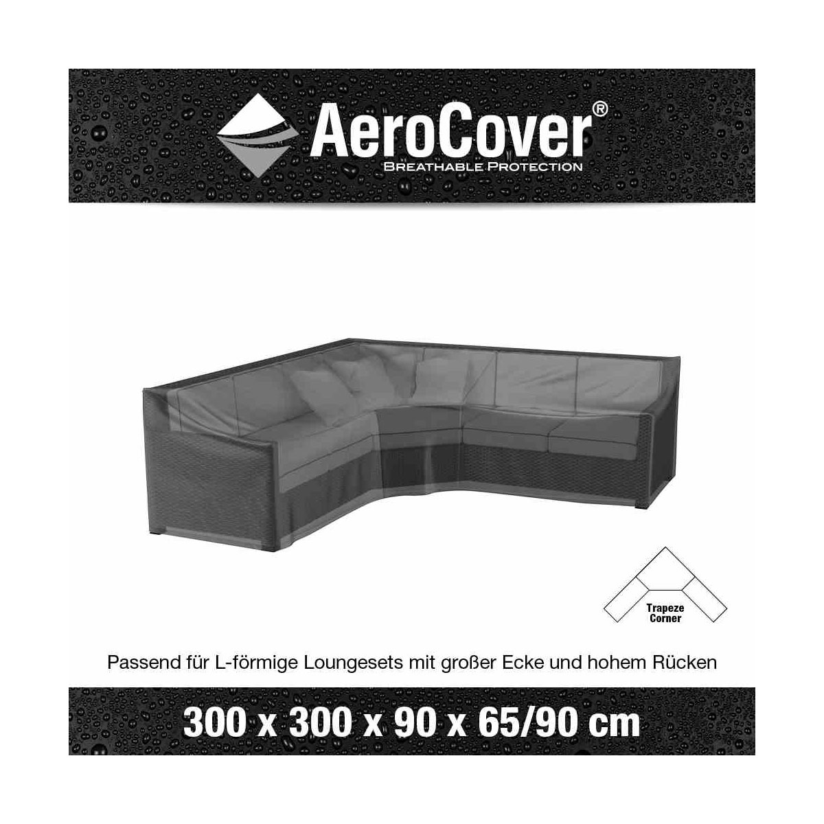 AeroCover Schutzhülle für L-förmige Loungesets 300 x 300 x 90 x 65/90 cm anthrazit Bild 3
