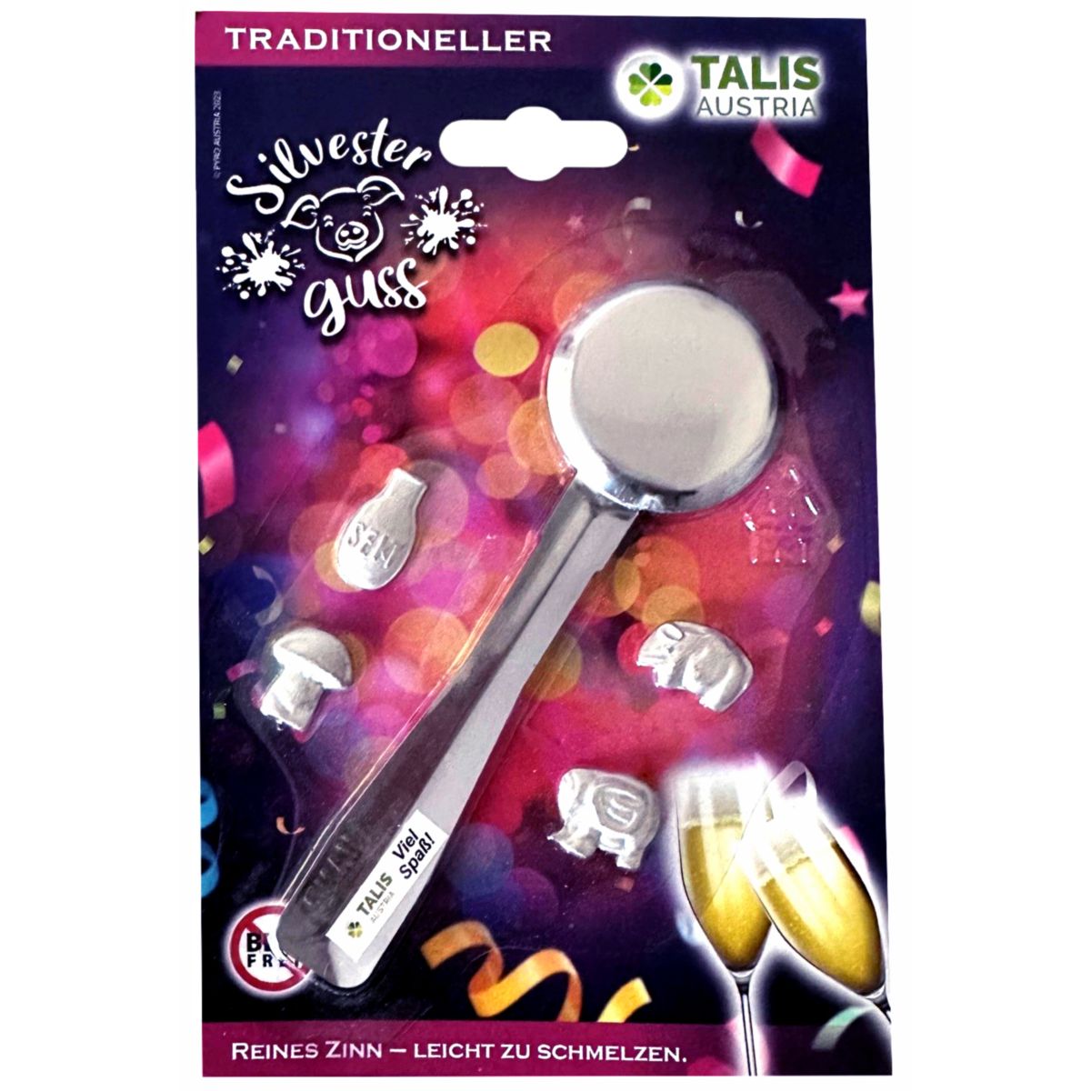 Zinngießen 4 Figuren ca. 2gund Loeffel 21cmx 13,5cm