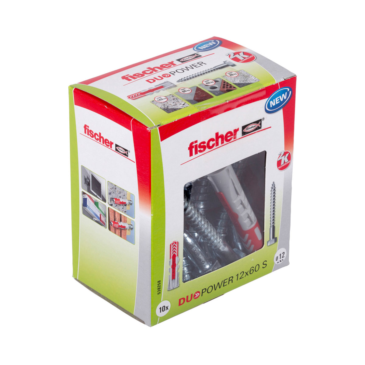 Fischer  Dübel DuoPower 12 x 60 mm mit Schraube 10 Stück Bild 1