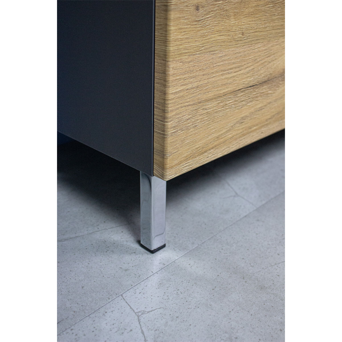 Schrank Maureen mit 1 Schubkasten 34 x 120 x 34 cm Graphit/Grandson-Eiche-Nachbildung Bild 3