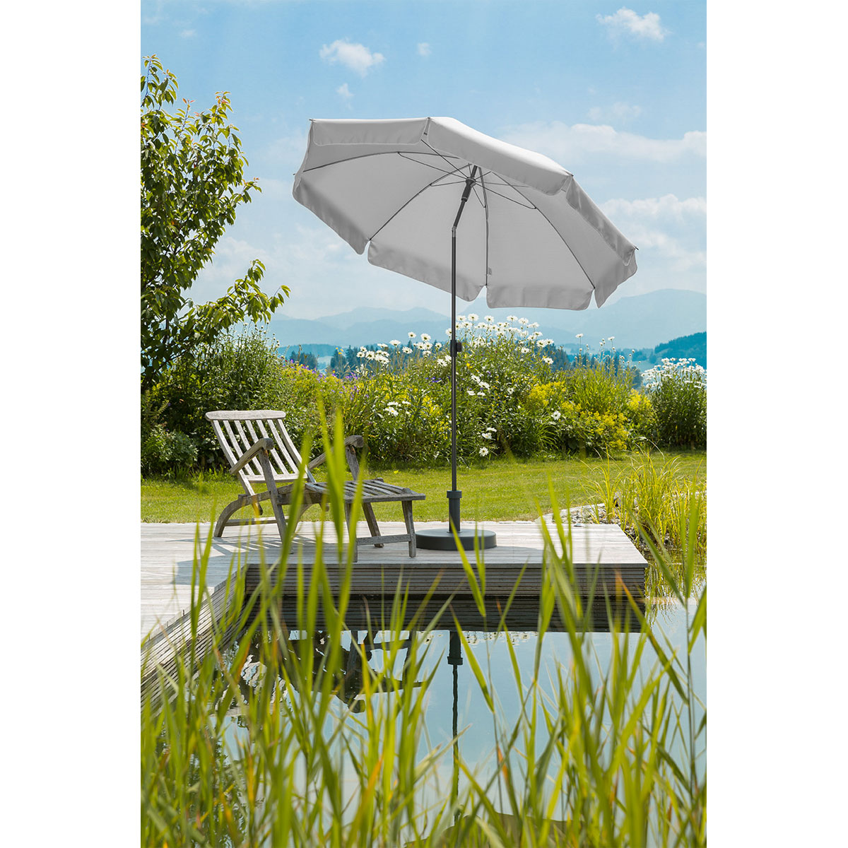 Schneider Schirme Sonnenschirm Aquila Durchmesser 200 cm silbergrau Bild 2