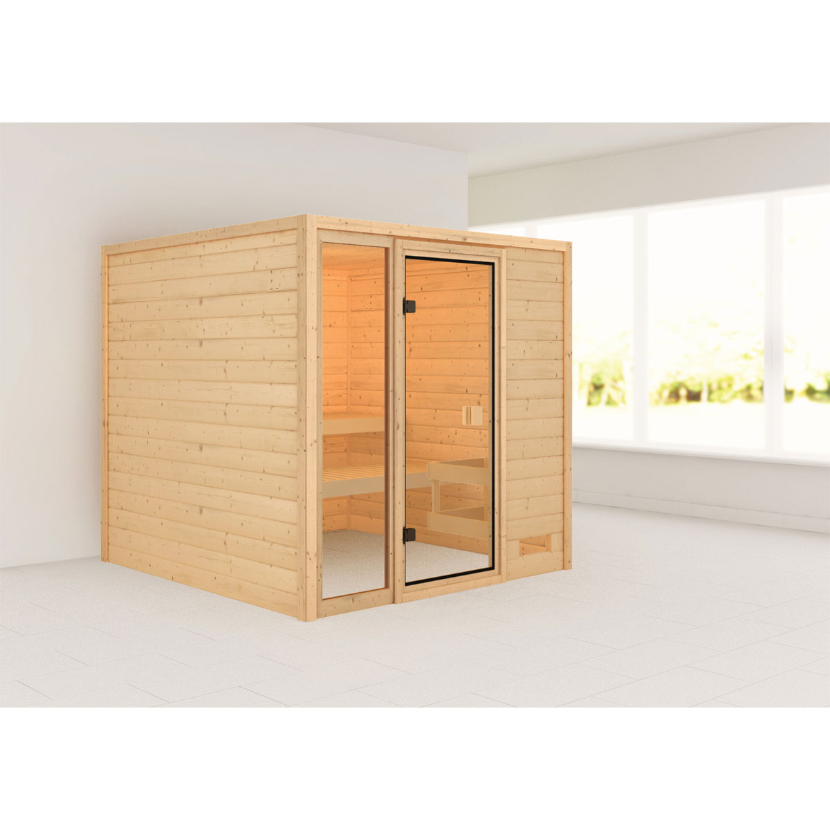 Karibu Sauna Jutta naturbelassen ohne Ofen ohne Dachkranz Bild 1