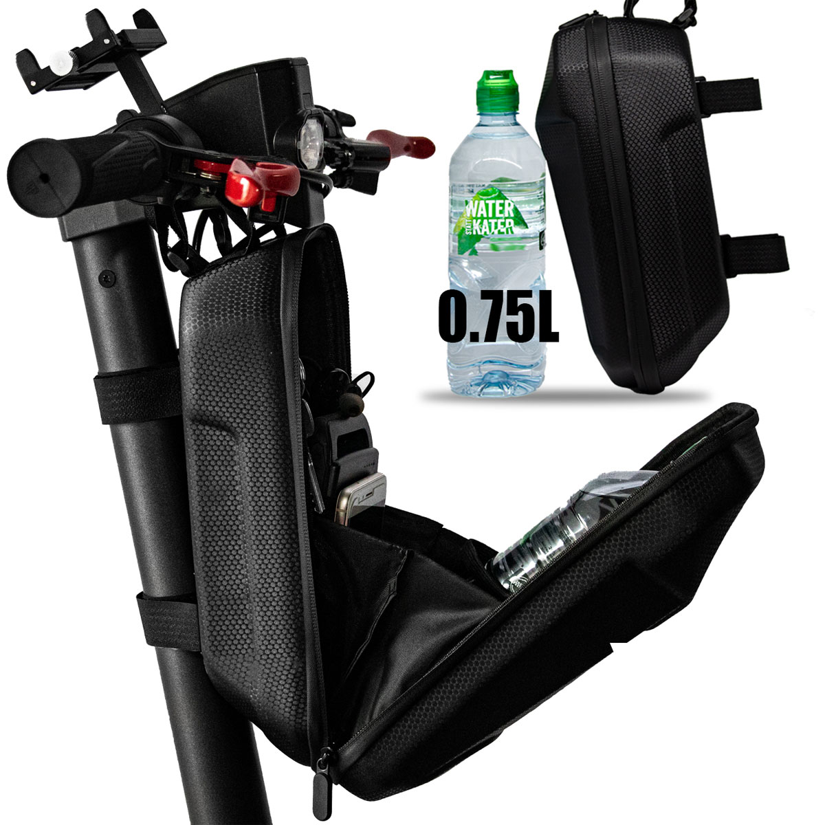 Velix Lenkertasche Zubehör Tasche für Lenker L30 cm mit Haltebändern Schwarz Bild 4