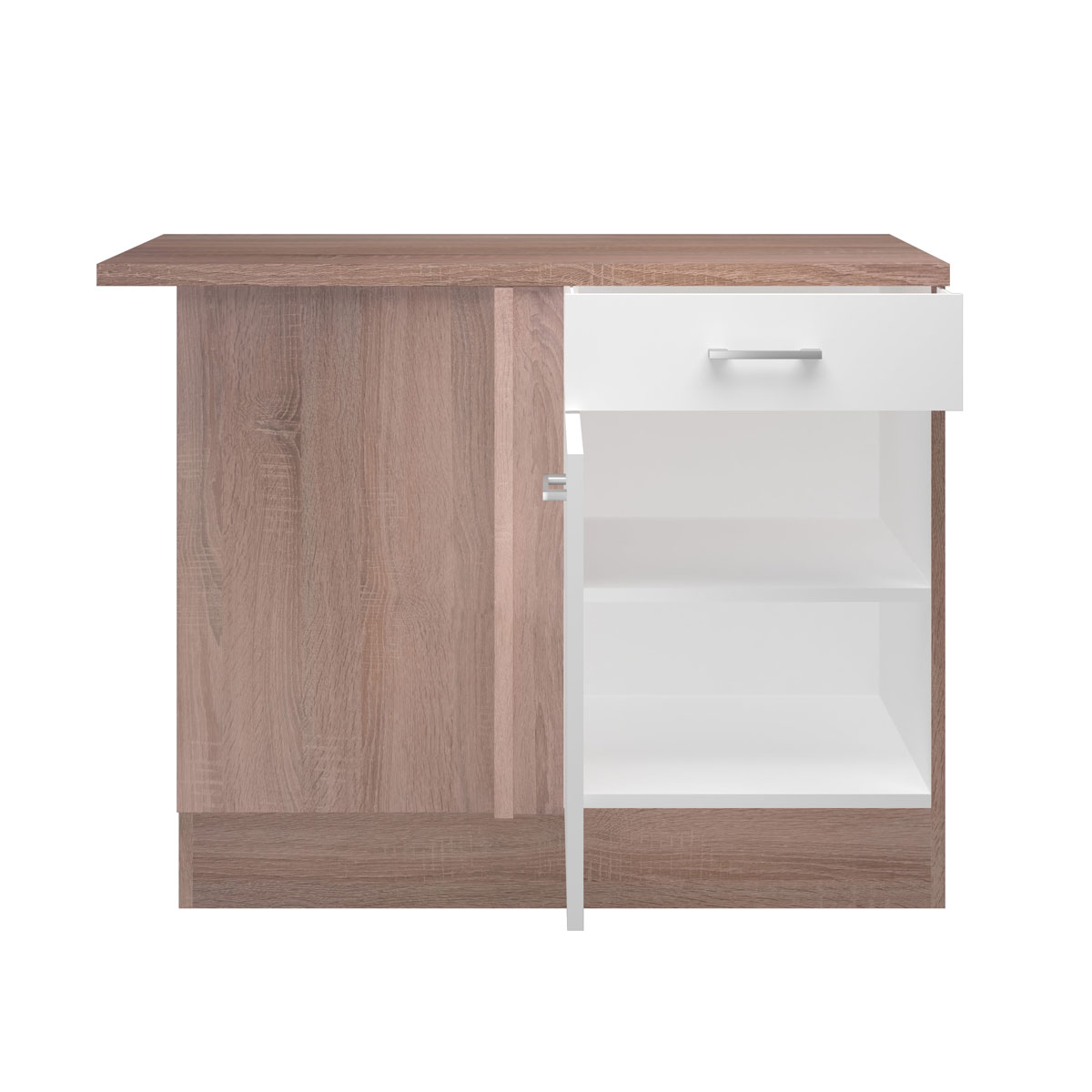 Flex-Well Küchen-Eckunterschrank „Samoa“, 110x85x60 cm, weiß/Sonoma Eiche Bild 2