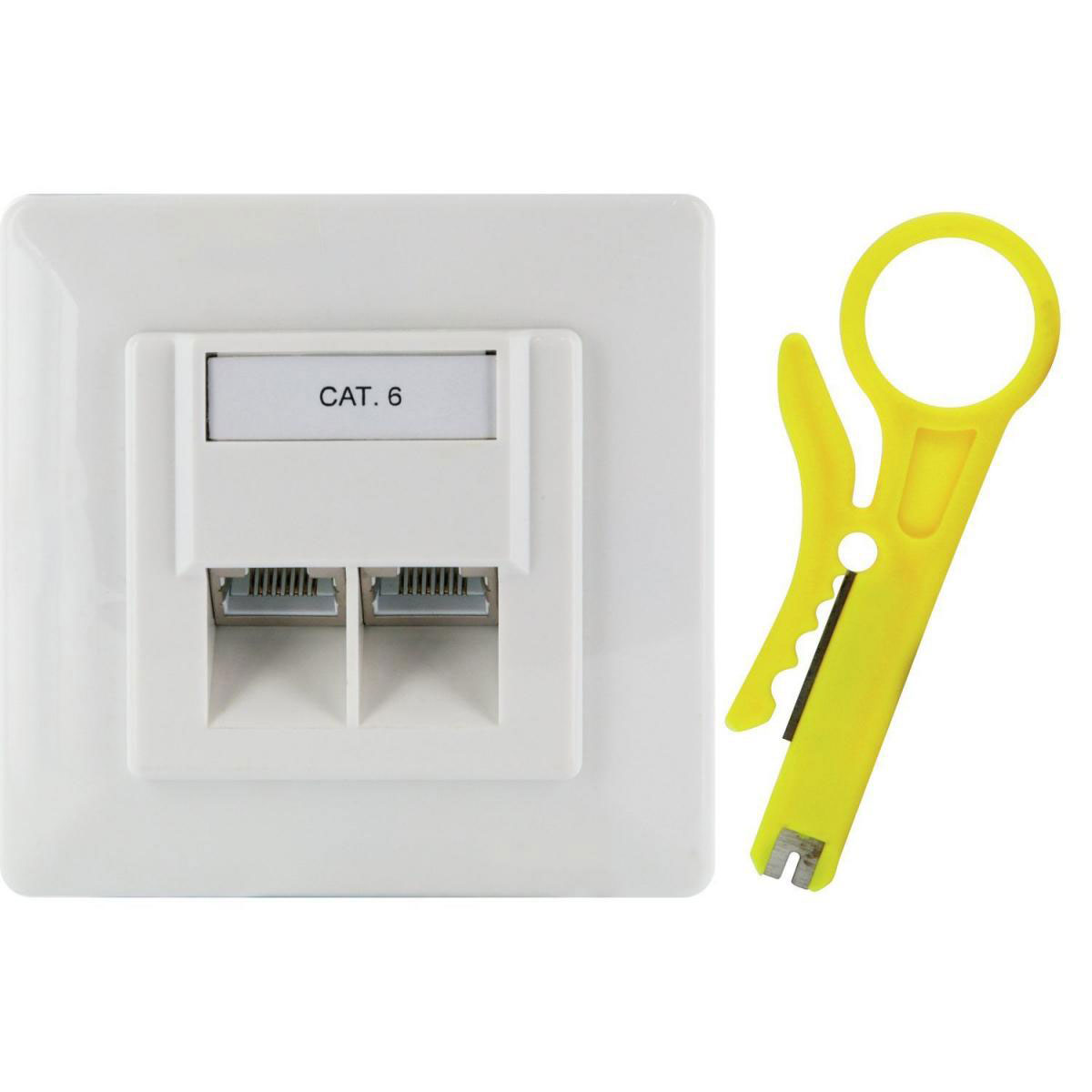 Schwaiger Netzwerk-Anschlussdose AP Cat6 Bild 1