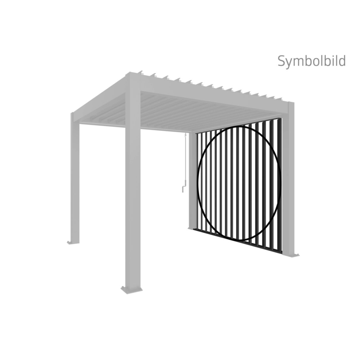 Biohort LamellenSeitenwand 2,5m dunkelgrau-met für Pergola