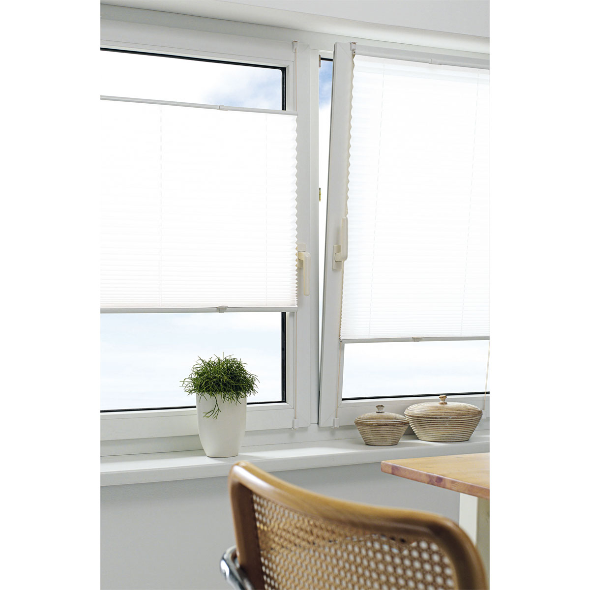 Gardinia Plissee Easyfix mit 2 Bedienschienen 80 x 130 cm weiß Bild 5