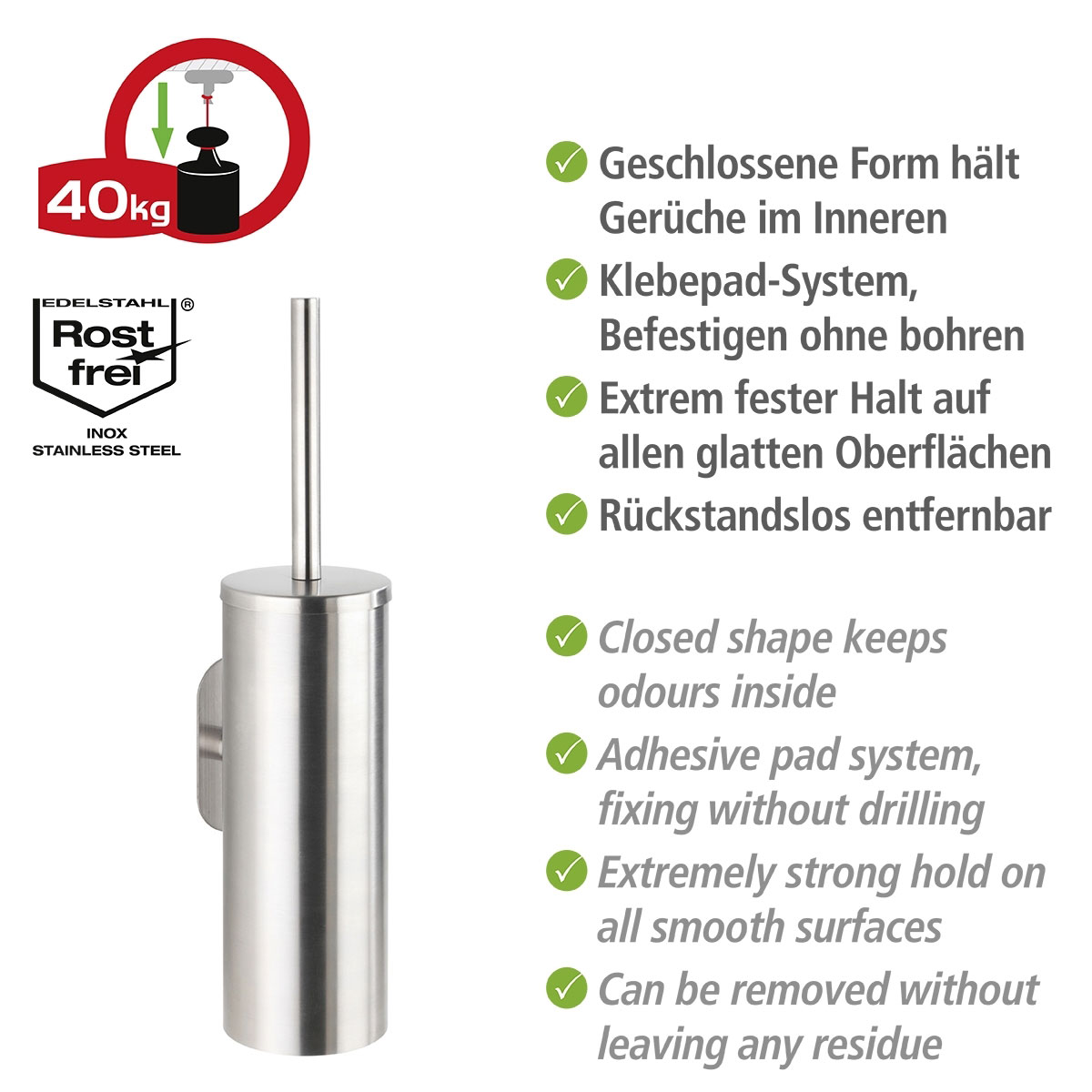 Wenko Turbo-Loc WC-Garnitur Orea matt Bild 3