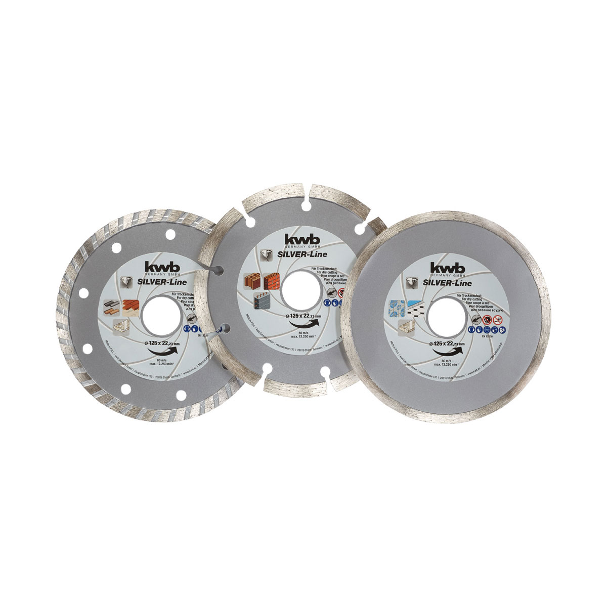 kwb  Trennscheiben Diamantsatz 125 mm 3 teilig