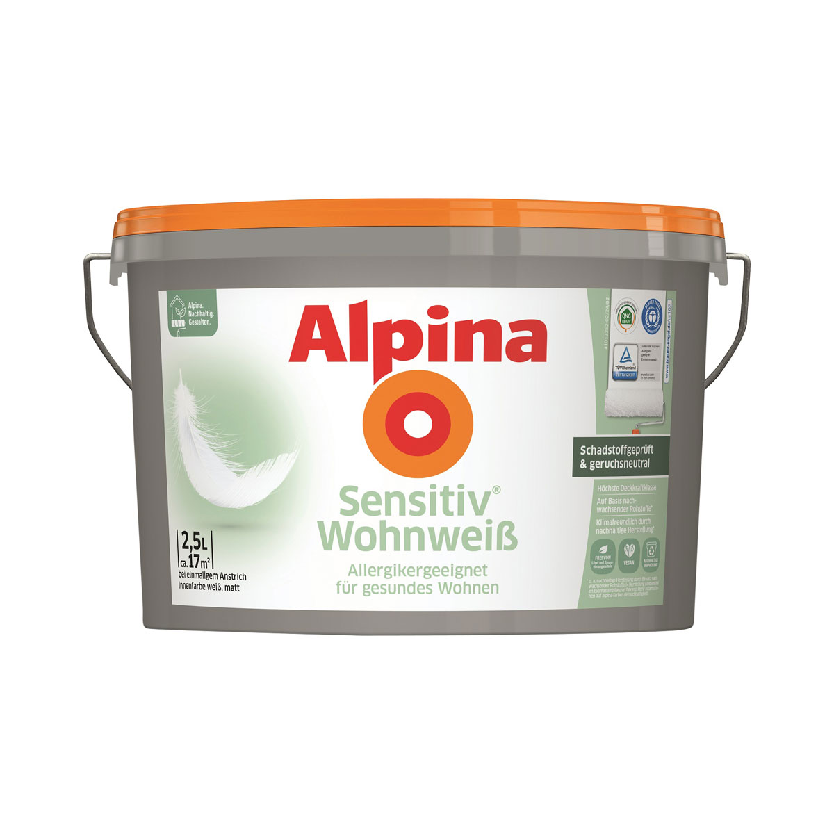 Alpina  Wandfarbe Sensitiv Wohnweiß 2,5 L