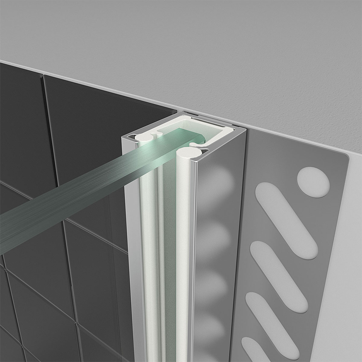 Breuer  QUICK72 Panorama Duschwand alleinstehend 3 Montagearten Alu chromeffekt Klarglas 1200 mm Bild 3