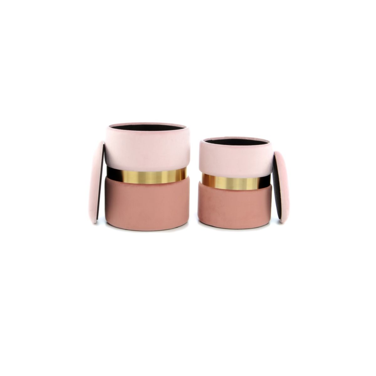 Hocker Zora 125 2er-Set rosa gold altrosa