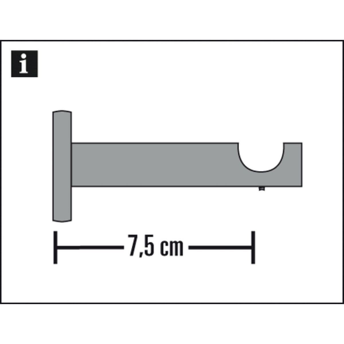 Gardinia Träger offen für Durchmesser 16 mm 7,5 cm schwarz-matt Bild 2