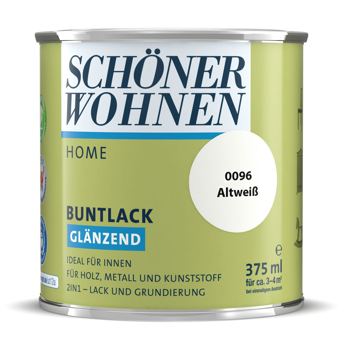 Schöner Wohnen Farbe Buntlack Home altweiß glänzend 375 ml