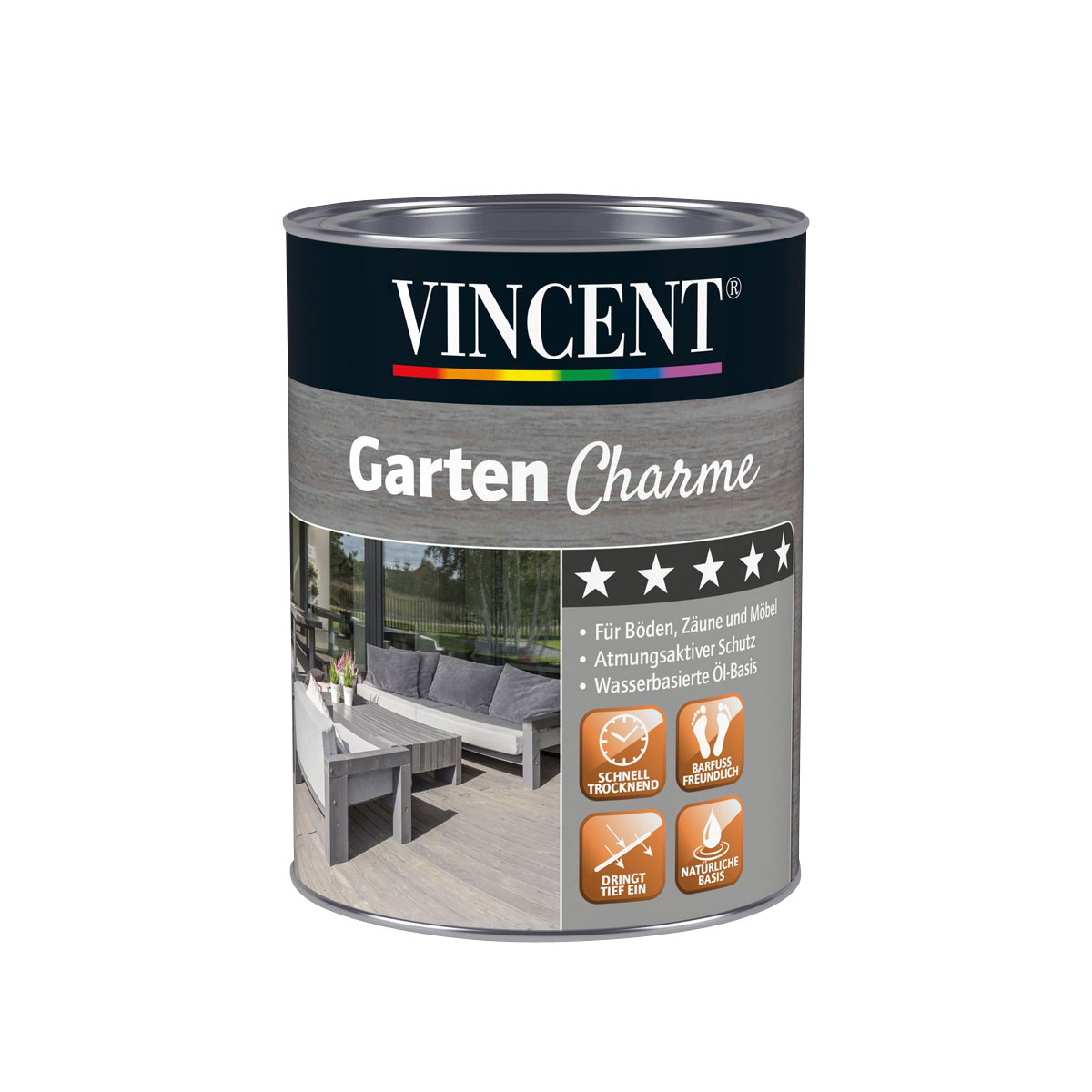 Vincent Garten Charme hellgrau 2,5 L Bild 1