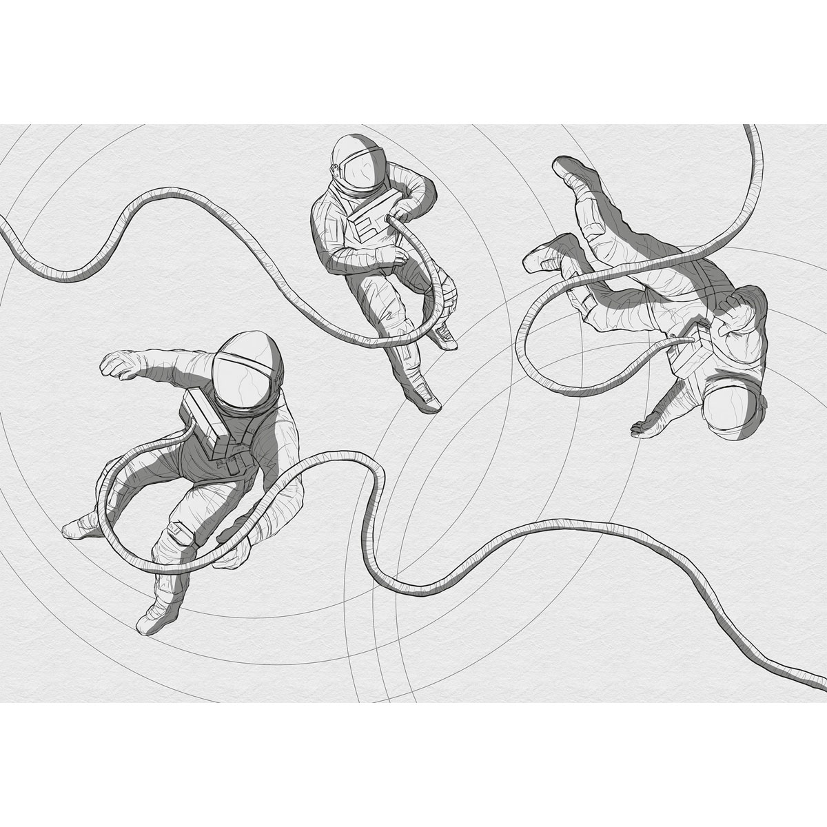 Komar  Vlies Fototapete Extraordinary Astronauts 400x280 cm Bild 2