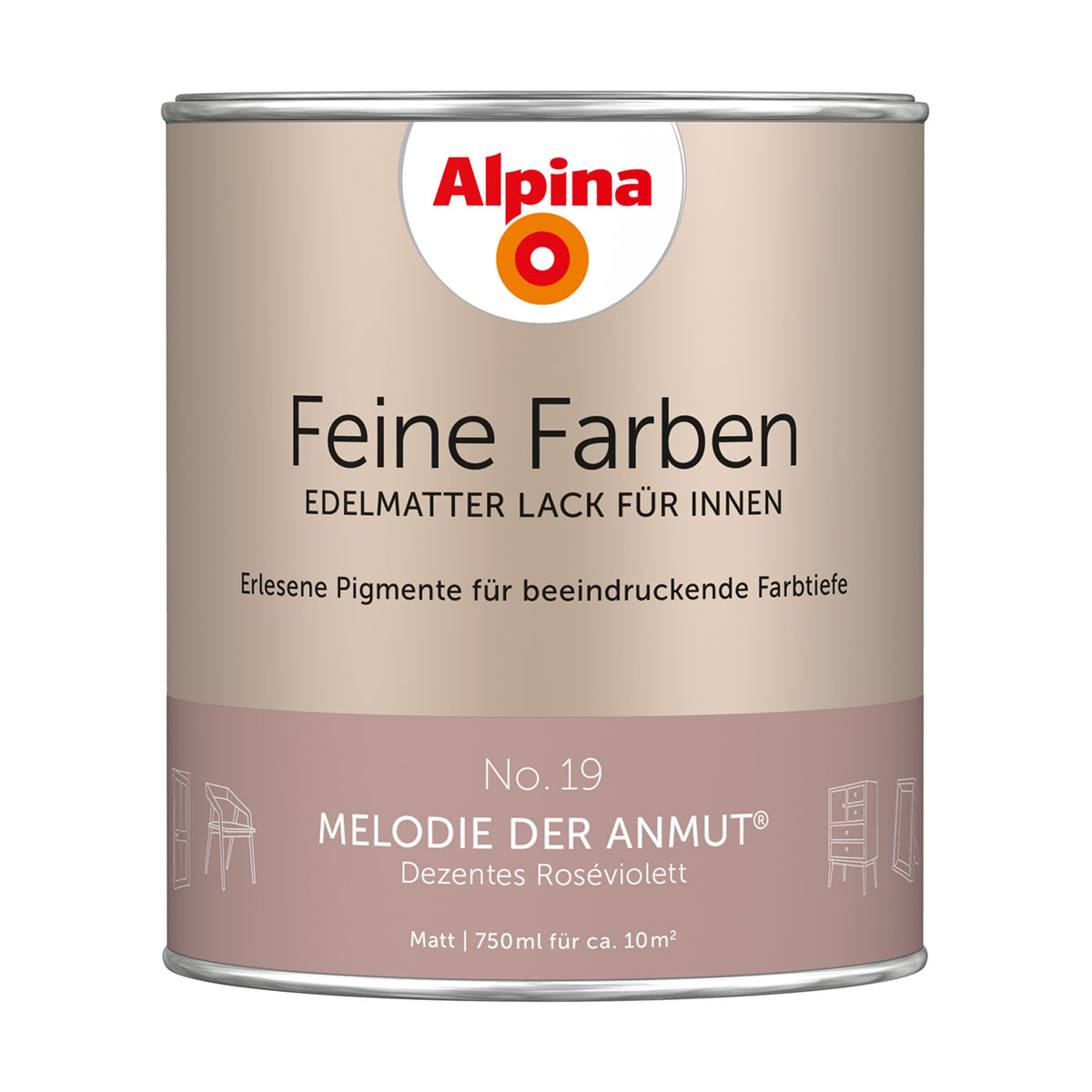 Alpina  Buntlack Feine Farben Lack No 19 Melodie der Anmut edelmatt 750ml