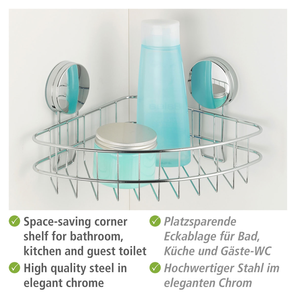 Wenko Eckablage Osimo Befestigen ohne bohren Static-Loc Bild 3