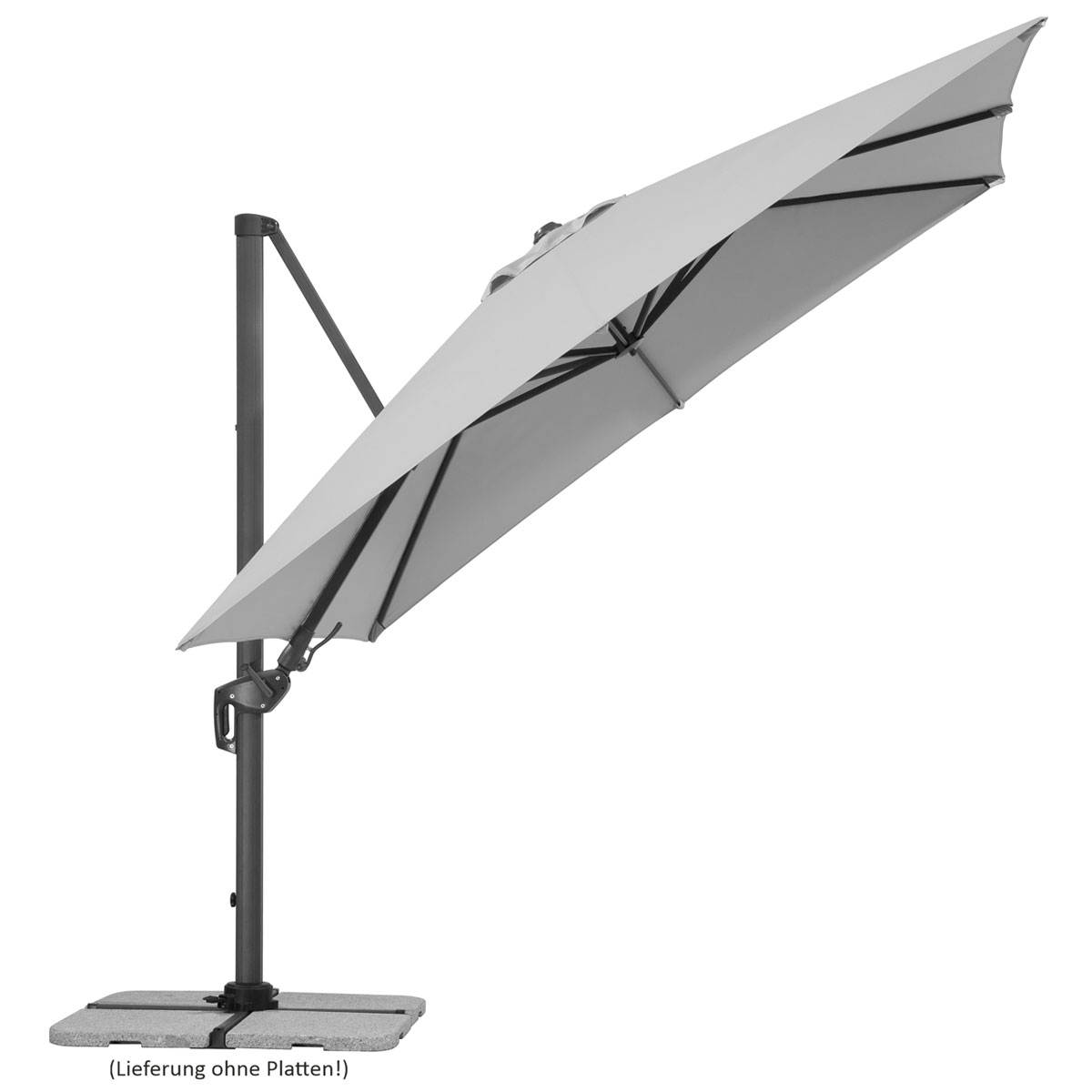 Schneider Schirme Sonnenschirm Rhodos Twist 300 x 300 cm silbergrau Bild 3