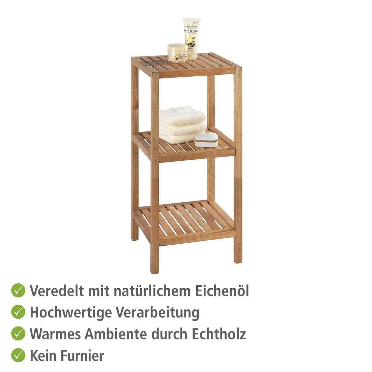 Wenko  Regal Norway mit 3 Böden Walnussholz massives Walnussholz Bild 3