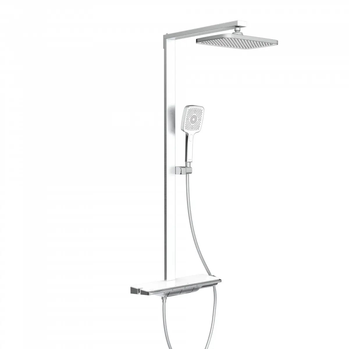 Schütte Überkopf-Brauseset Hawaii mit Thermostatarmatur, Chrom/Weiß