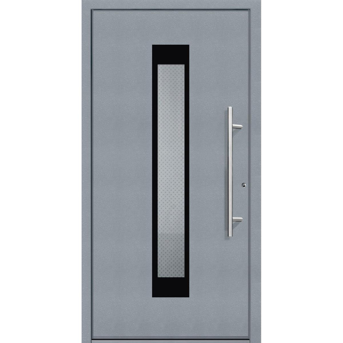 Aluminium Sicherheits-Haustür Salerno Superior 60 mm grau 100 x 210 cm Anschlag rechts inkl Griffset