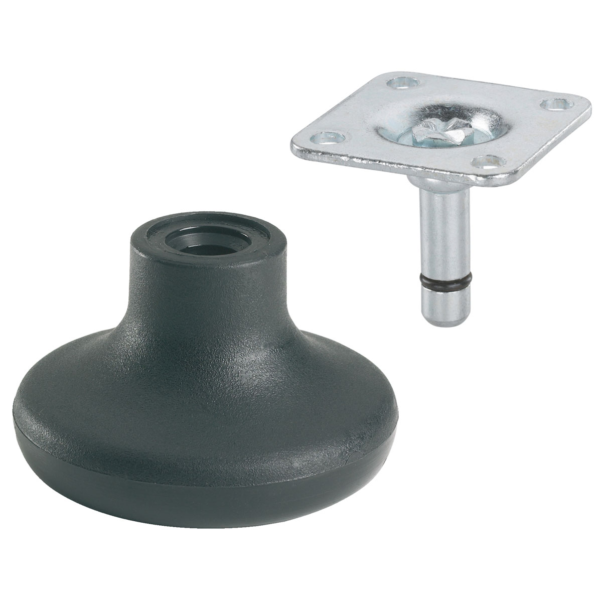 Dörner + Helmer Möbelgleiter mit Platte 50 mm 12 Stück