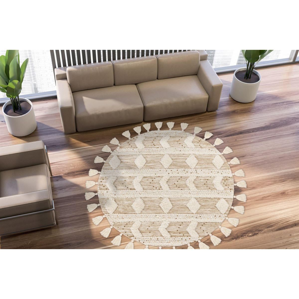 Bohist 425 Creme / Khaki Ø 160cm Bild 2