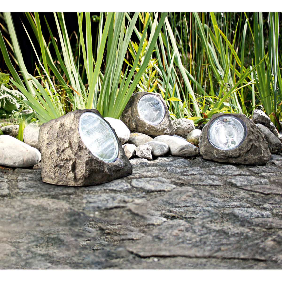 Flector Garten LED-Solar-Steinleuchte anthrazit Bild 3