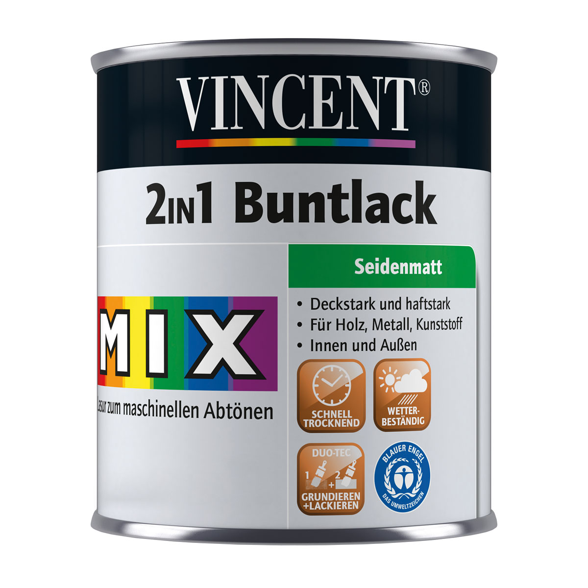 Vincent  Lack 2in1 Buntlack Mix it seidenmatt 2,5 l Bild 1