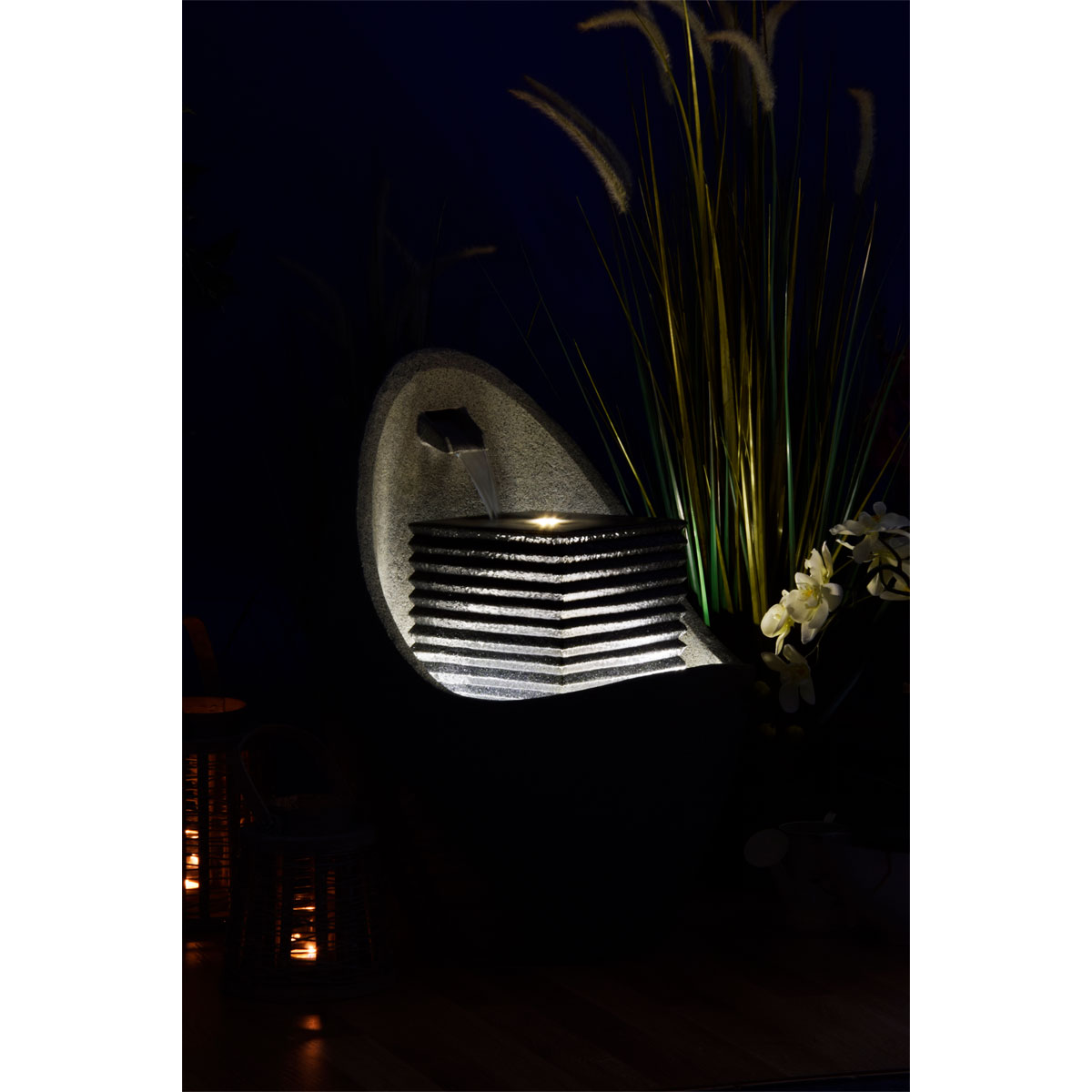 dobar XL Design-Gartenbrunnen 46,5 x 63,5 x 46,5 cm grau Bild 7