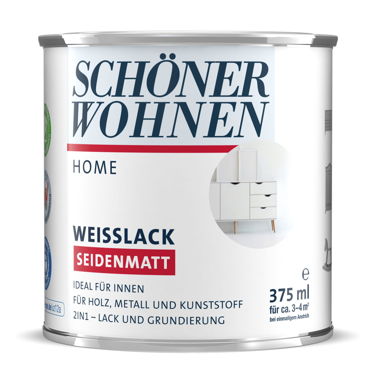 Schöner Wohnen Farbe Weißlack Home seidenmatt 375 ml