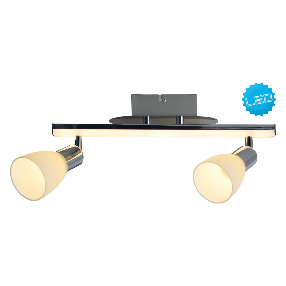 Naeve LED DL Ibiza Metall/Glas/KSchrome LxBxH: 39x8x22cm Bild 2