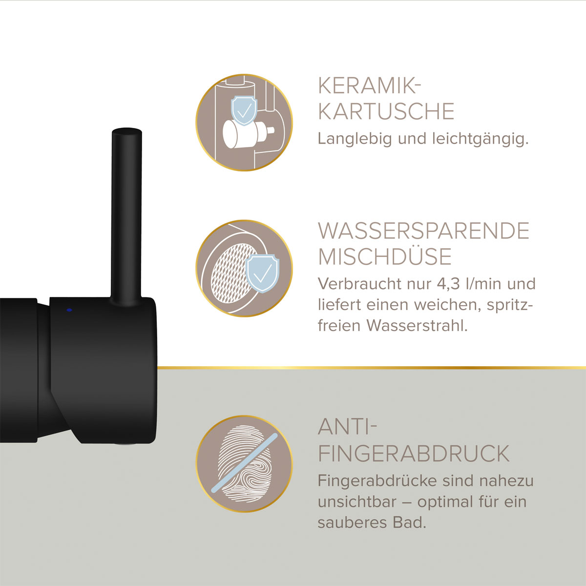 LENZ Waschtischarmatur Moana Easy-Clean Matt Bild 6