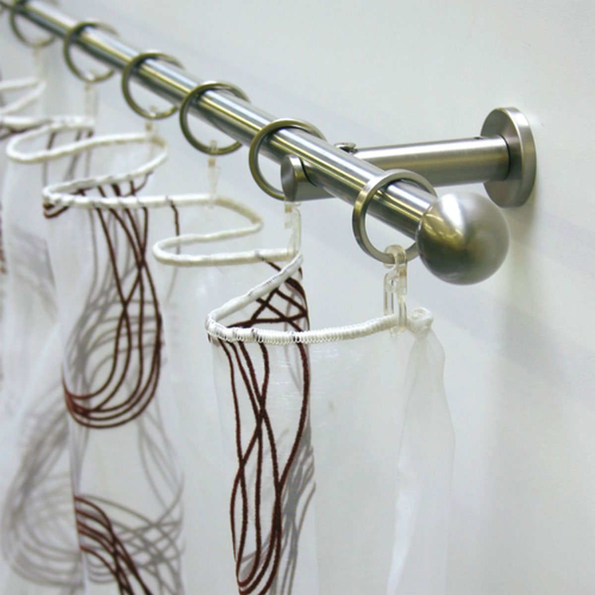 Gardinia Gardinenstange Ball Durchmesser 16 mm 160 cm Edelstahl-optik Bild 2