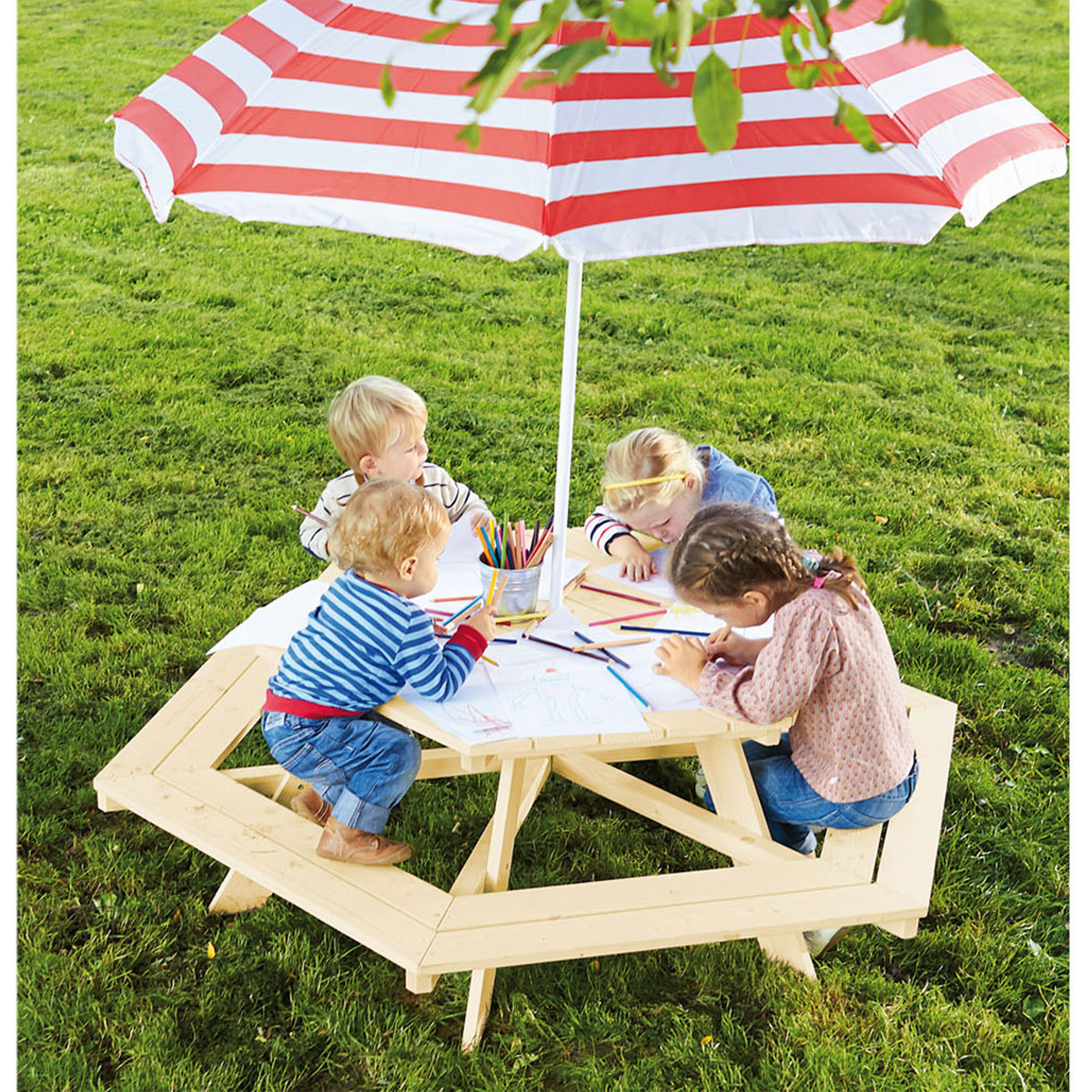 Pinolino Kindersitzgarnitur Nicki 6-Eck natur Bild 2