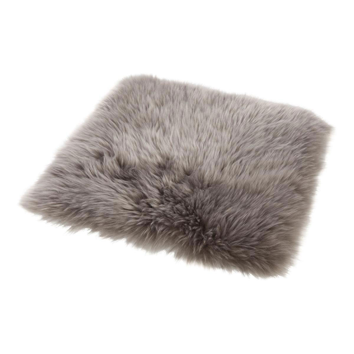 Sitzkissen Schaffell 34 x 34 cm Grau