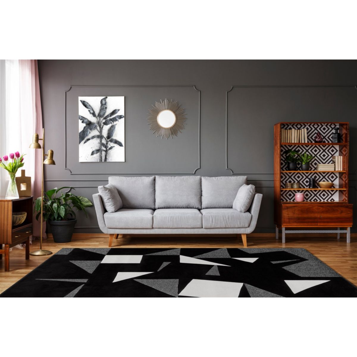 Spirit Frisee 3108 Schwarz / Weiß / Grau 140cm x 200cm Bild 2