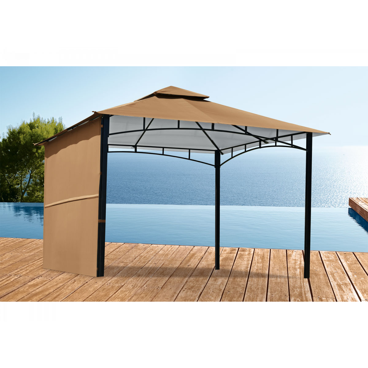 Haveson Pavillon cappuccinofarben 330 x 330 cm Bild 4