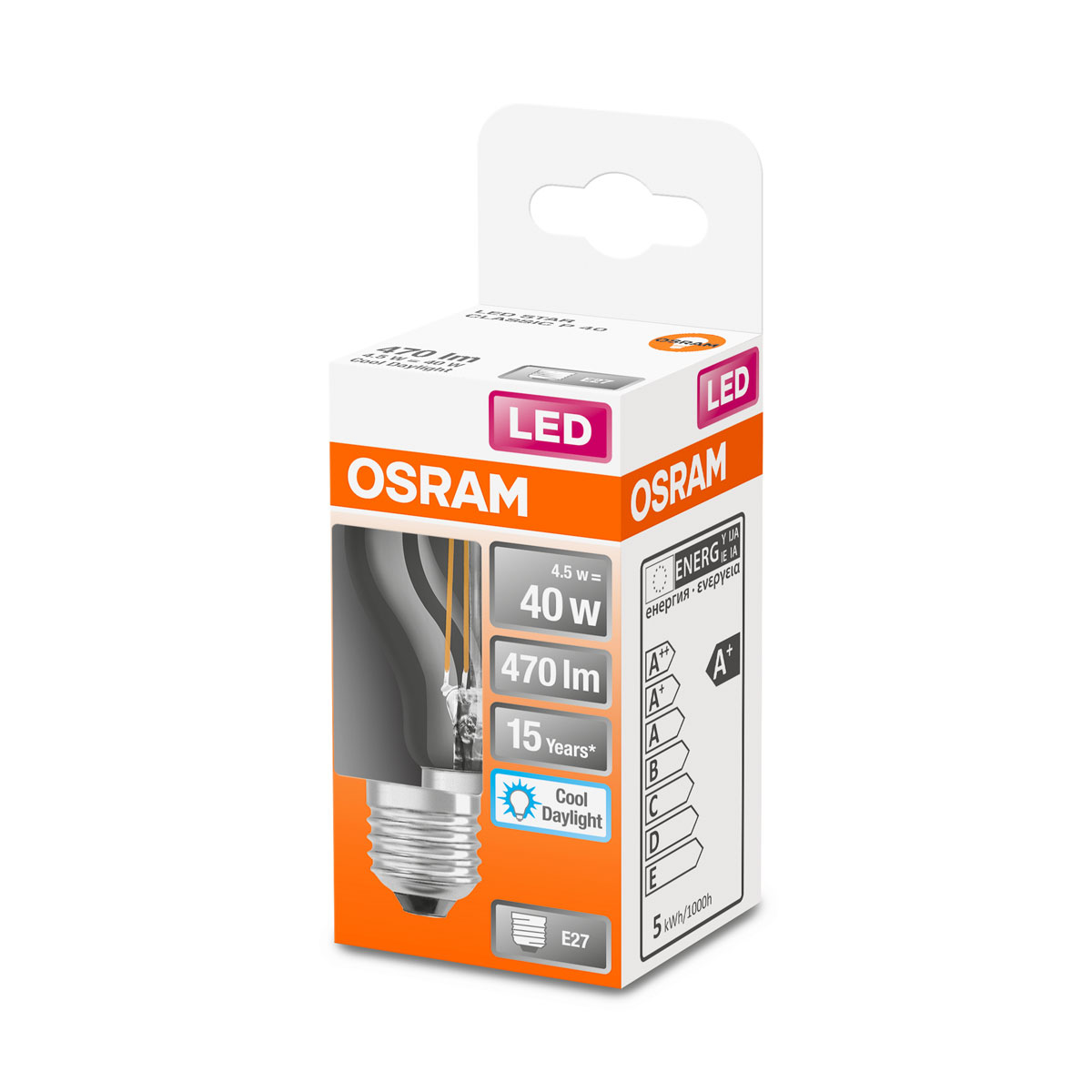 Osram LED-Leuchtmitte tageslichtweiß E27 A+ klar Bild 2