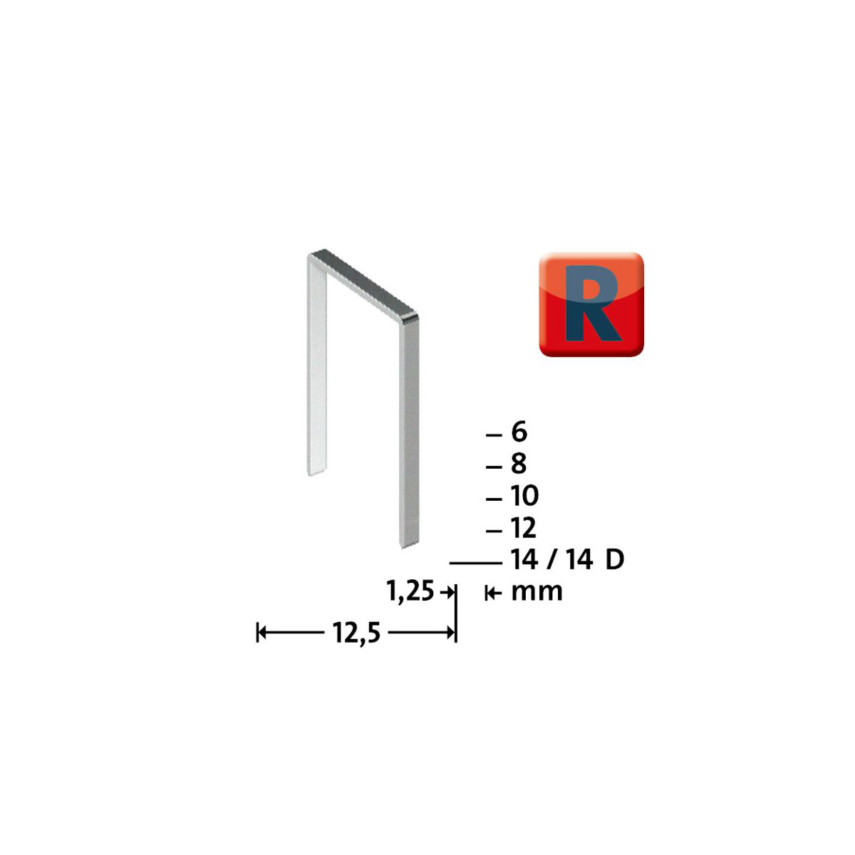 Novus Flachdrahtklammer R Typ 50/14 D 14 mm Bild 3