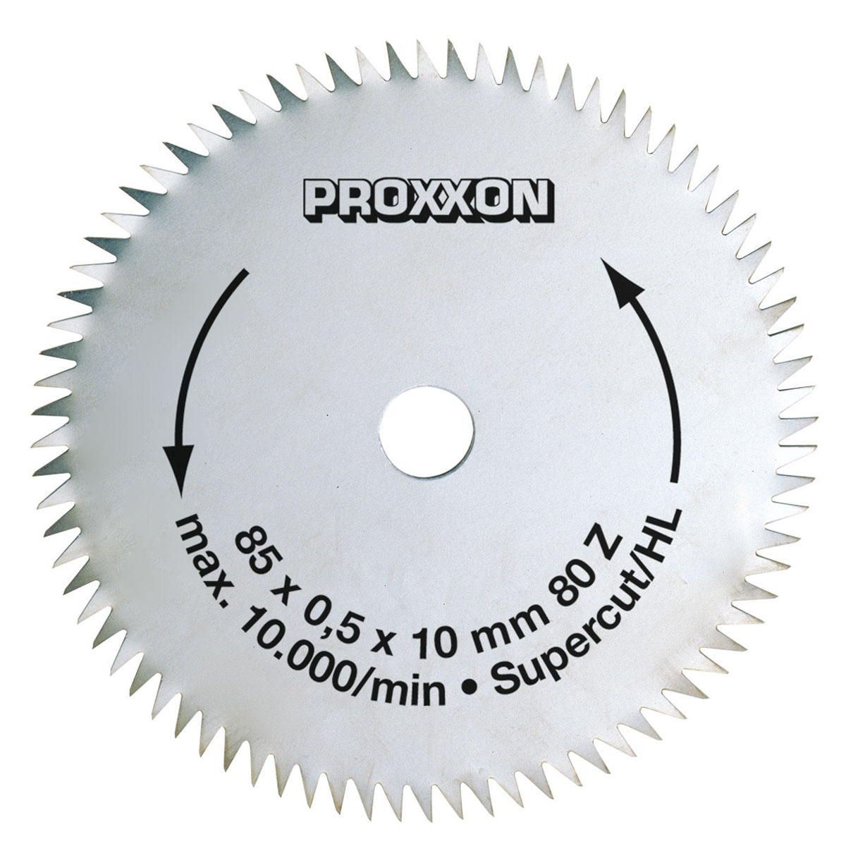 Proxxon Micromot Kreissägeblatt Super-Cut Durchmesser 85 x 0,5 x 10 mm 80 Zähne