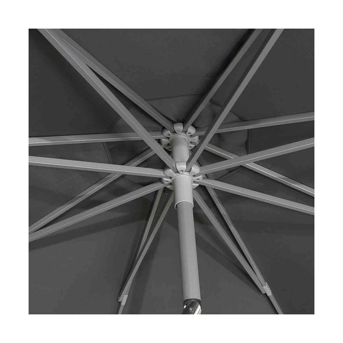 Siena Garden Mittelstockschirm Alu-Push Pro Durchmesser 300 cm silber/grau Bild 5