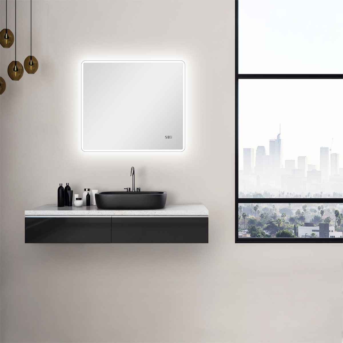 DSK  Design LED Lichtspiegel Silver Sintra 80 x 70 cm Bild 2